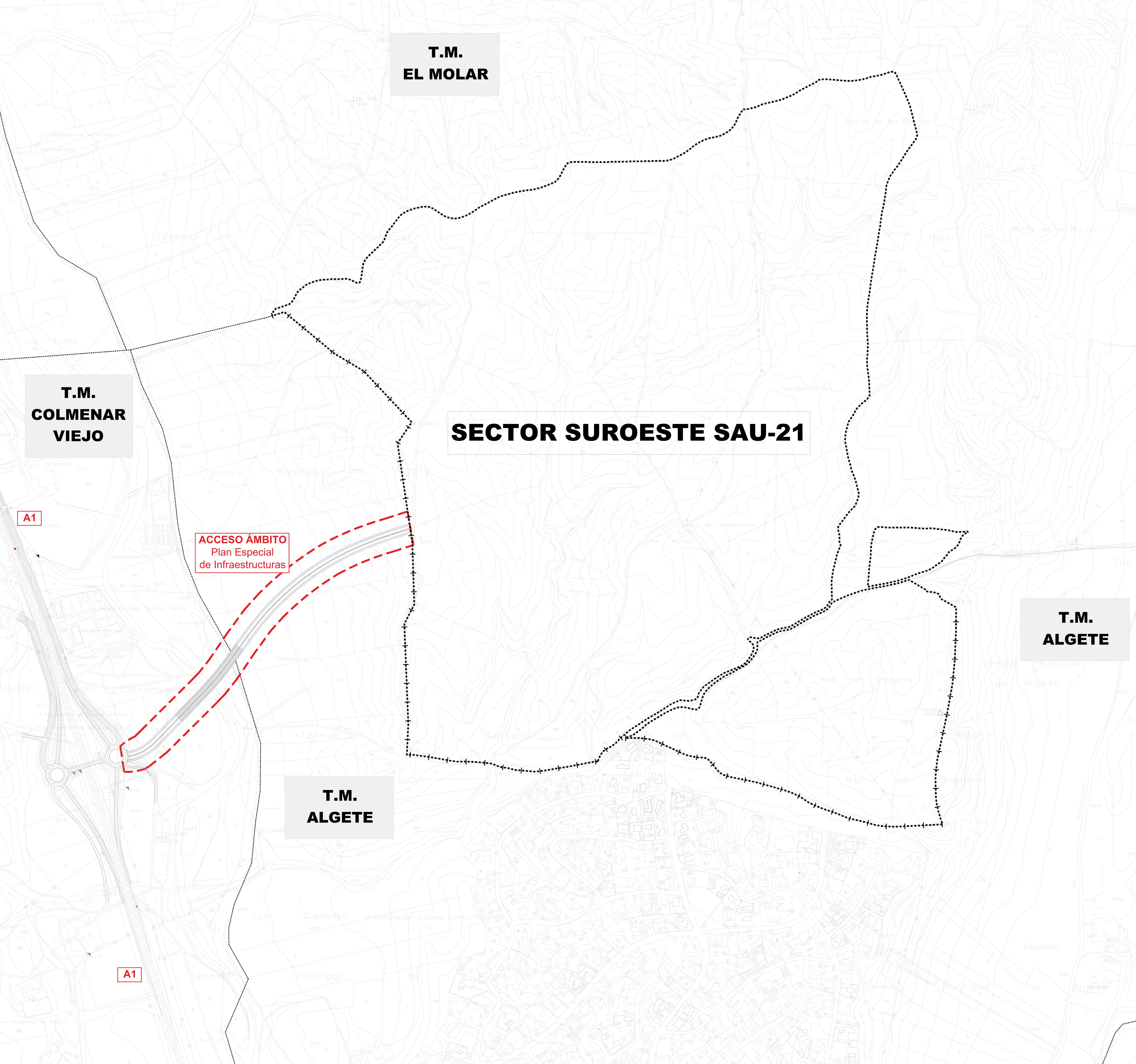 Plano urbanistico con zonas SAU 21